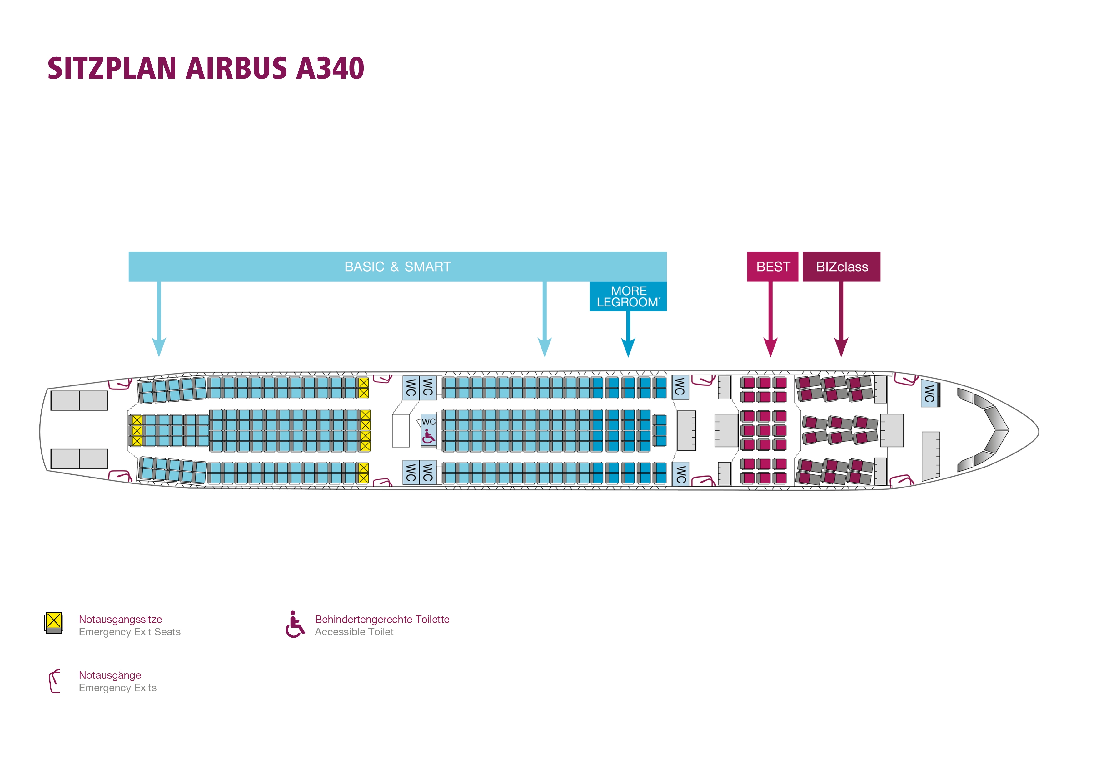 A330-300 seatmap eurowings Seat map