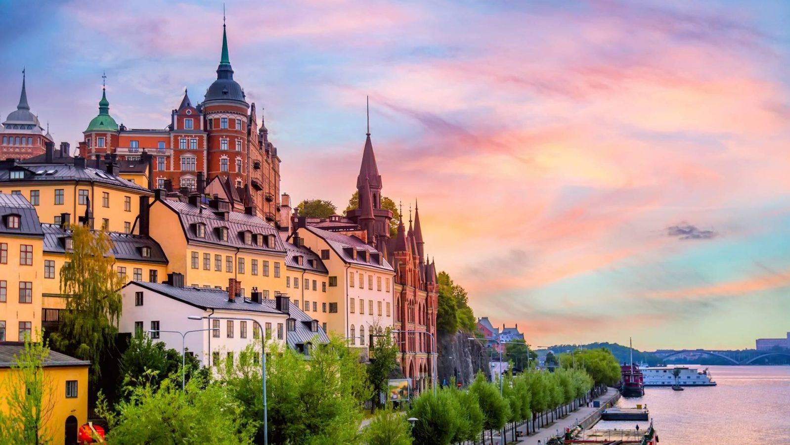 Blick auf den Stadtteil Södermalm in Schweden. 